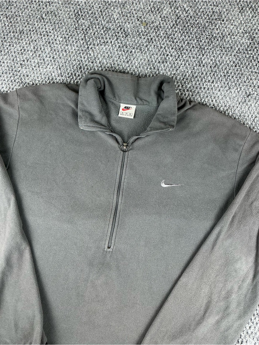 Vintage 90’s Nike Therma Fit Fleece 1/4 Zip Pullover, Grey Size XL Y2K